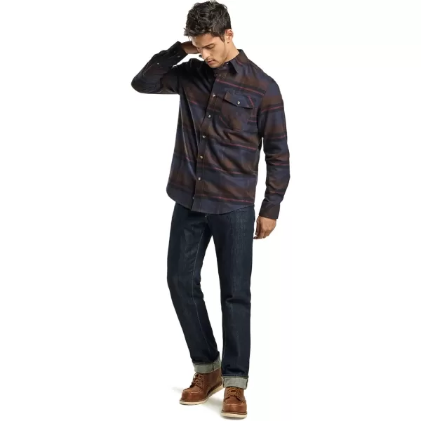 CQR Mens All Cotton Flannel Shirt Long Sleeve Casual Button Up Plaid Shirt Brushed Soft Outdoor ShirtsPlaid Woods Night