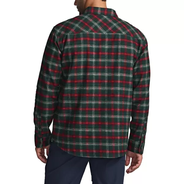 CQR Mens All Cotton Flannel Shirt Long Sleeve Casual Button Up Plaid Shirt Brushed Soft Outdoor ShirtsStealth Holiday Mood