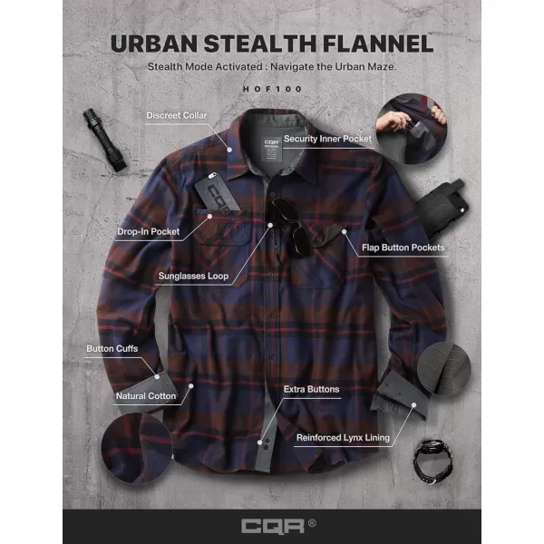 CQR Mens All Cotton Flannel Shirt Long Sleeve Casual Button Up Plaid Shirt Brushed Soft Outdoor ShirtsStealth Woods Night