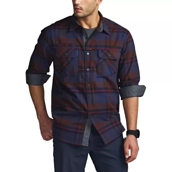 CQR Mens All Cotton Flannel Shirt Long Sleeve Casual Button Up Plaid Shirt Brushed Soft Outdoor ShirtsStealth Woods Night