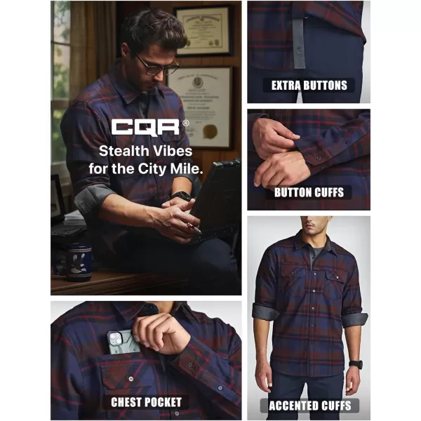 CQR Mens All Cotton Flannel Shirt Long Sleeve Casual Button Up Plaid Shirt Brushed Soft Outdoor ShirtsStealth Woods Night