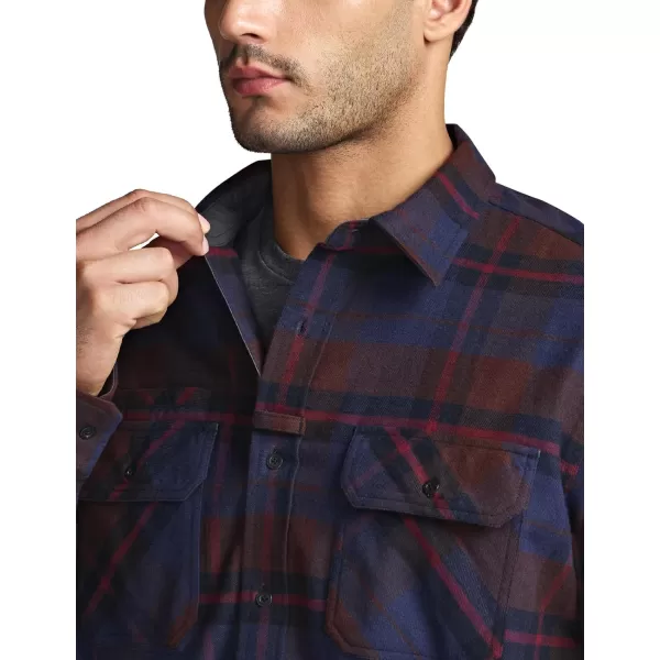 CQR Mens All Cotton Flannel Shirt Long Sleeve Casual Button Up Plaid Shirt Brushed Soft Outdoor ShirtsStealth Woods Night