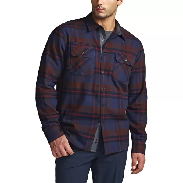 CQR Mens All Cotton Flannel Shirt Long Sleeve Casual Button Up Plaid Shirt Brushed Soft Outdoor ShirtsStealth Woods Night