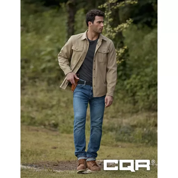 CQR Mens Flannel Lined Shirt Jackets Long Sleeved Rugged Plaid Cotton Brushed Suede Shirt JacketFlannel Lined Affogato