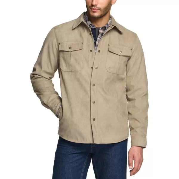 CQR Mens Flannel Lined Shirt Jackets Long Sleeved Rugged Plaid Cotton Brushed Suede Shirt JacketFlannel Lined Affogato