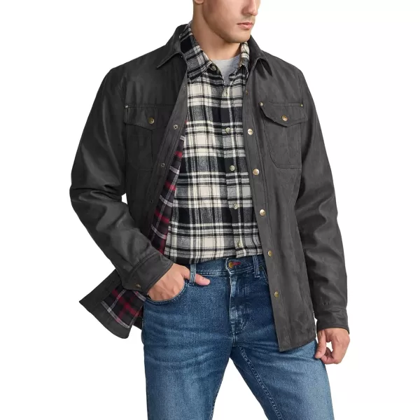 CQR Mens Flannel Lined Shirt Jackets Long Sleeved Rugged Plaid Cotton Brushed Suede Shirt JacketFlannel Lined Carbon Charcoal