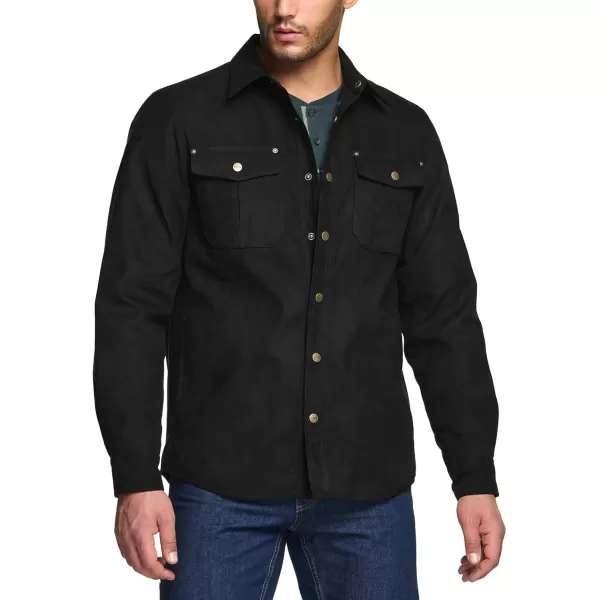 CQR Mens Flannel Lined Shirt Jackets Long Sleeved Rugged Plaid Cotton Brushed Suede Shirt JacketFlannel Lined Forest Oasis