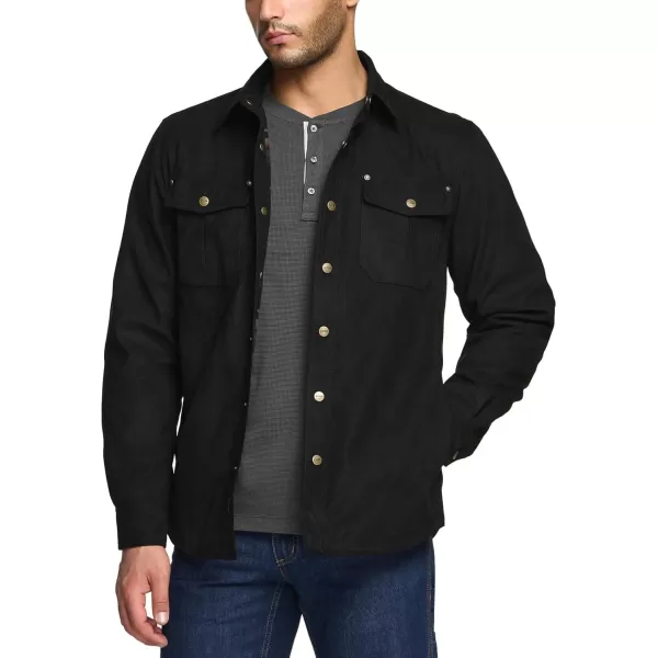 CQR Mens Flannel Lined Shirt Jackets Long Sleeved Rugged Plaid Cotton Brushed Suede Shirt JacketFlannel Lined Fossil Rock