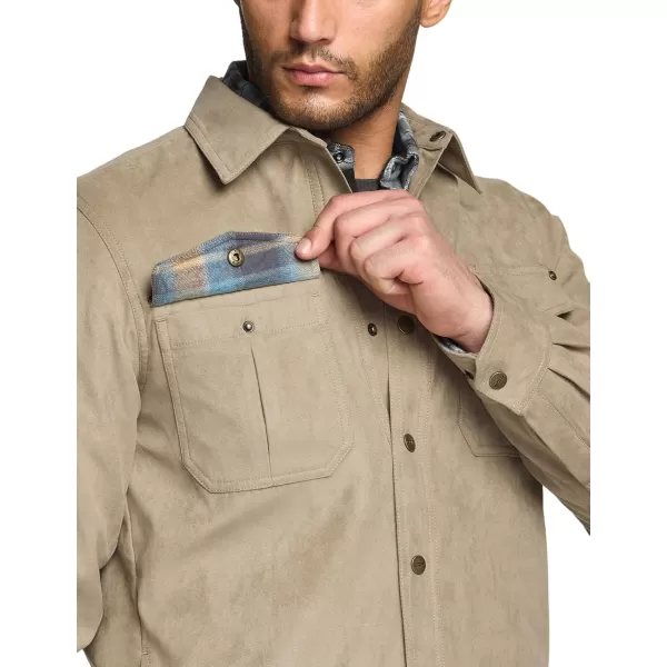 CQR Mens Flannel Lined Shirt Jackets Long Sleeved Rugged Plaid Cotton Brushed Suede Shirt JacketFlannel Lined Seashore