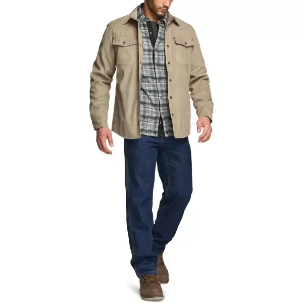 CQR Mens Flannel Lined Shirt Jackets Long Sleeved Rugged Plaid Cotton Brushed Suede Shirt JacketFlannel Lined Seashore