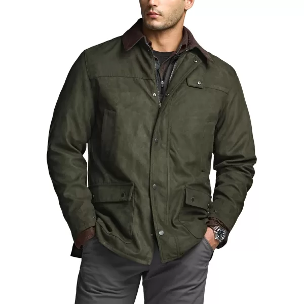 CQR Mens Flannel Lined Shirt Jackets Long Sleeved Rugged Plaid Cotton Brushed Suede Shirt JacketHuntsman Forest Oasis