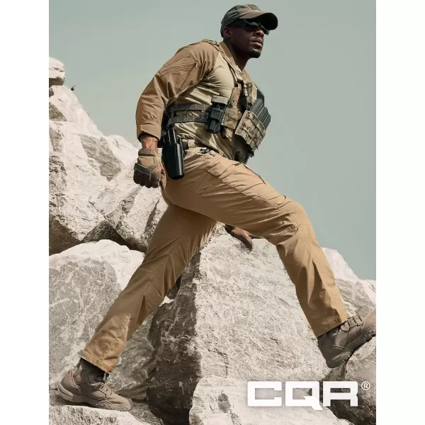 CQR Mens Flex Stretch Tactical Pants Water Resistant Ripstop Cargo Pants Lightweight EDC Outdoor Work Hiking Pants