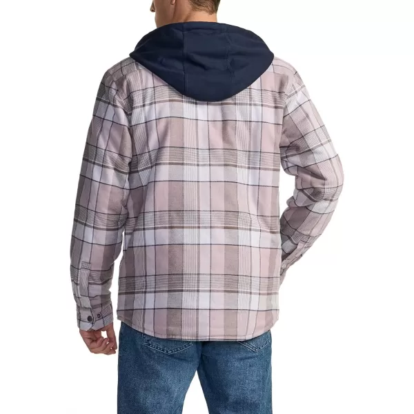 CQR Mens Quilted Lined Flannel Hooded Shirt Jacket Soft Warm Long Sleeve Outdoor Cotton Plaid Shirt JacketsQuilted Lined Cloudy Home