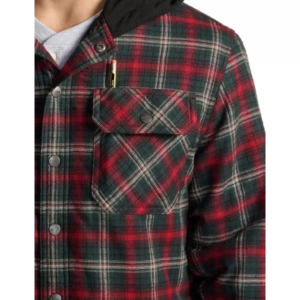 CQR Mens Quilted Lined Flannel Hooded Shirt Jacket Soft Warm Long Sleeve Outdoor Cotton Plaid Shirt JacketsQuilted Lined Holiday Mood