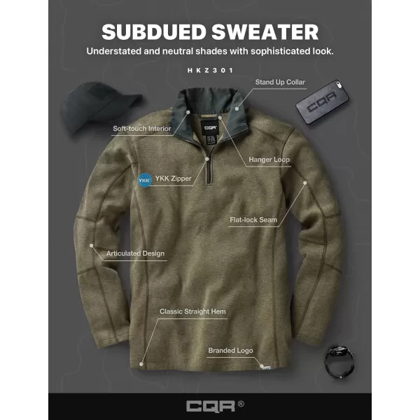 CQR Mens Thermal Fleece Half Zip Pullover Winter Outdoor Warm Sweater Lightweight Long Sleeve SweatshirtCovert Oatmeal