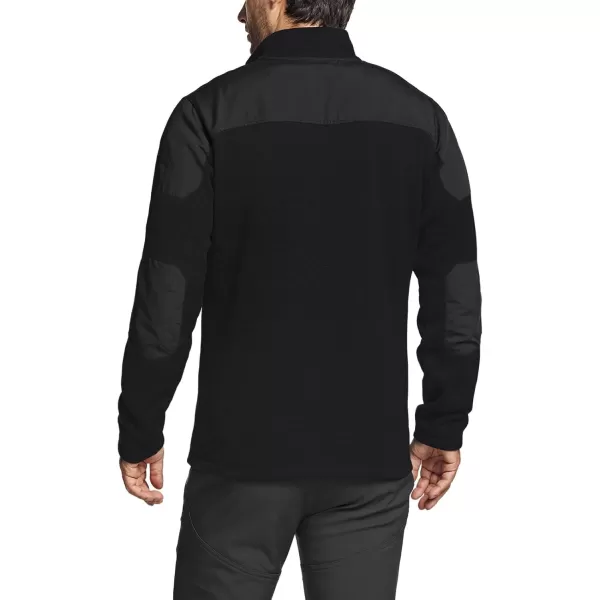 CQR Mens Thermal Fleece Half Zip Pullover Winter Outdoor Warm Sweater Lightweight Long Sleeve SweatshirtFleece Sweater Half Zip Solid Black