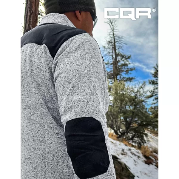 CQR Mens Thermal Fleece Half Zip Pullover Winter Outdoor Warm Sweater Lightweight Long Sleeve SweatshirtHalf Zip Sweater Fleece Heather Black