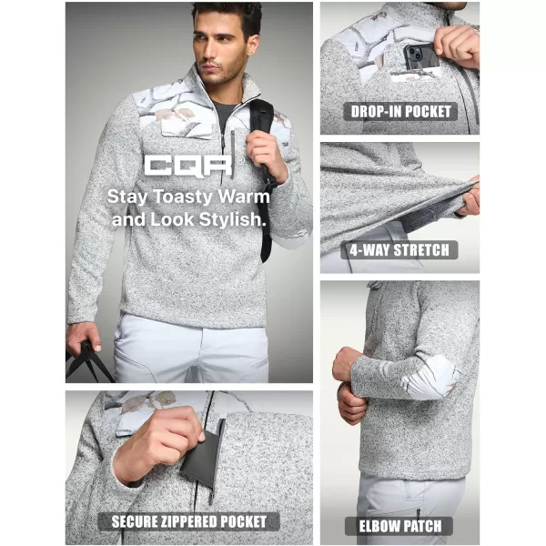 CQR Mens Thermal Fleece Half Zip Pullover Winter Outdoor Warm Sweater Lightweight Long Sleeve SweatshirtOutdoor Half Zip Sweater Winter Hunting Camo