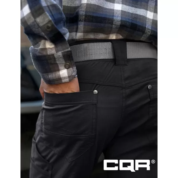 CQR Mens Vent Stretch Pants Quick Dry Lightweight Casual Cargo Pants Water Resistant StraightFit Utility Work PantsSedona Carbon Black