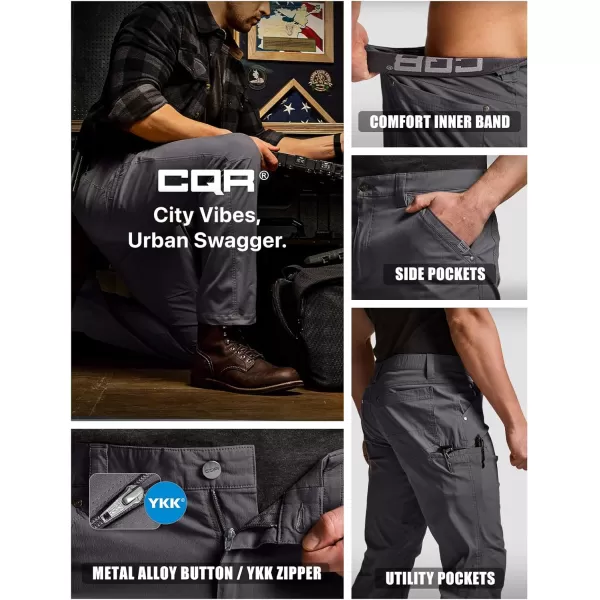 CQR Mens Vent Stretch Pants Quick Dry Lightweight Casual Cargo Pants Water Resistant StraightFit Utility Work PantsSedona Charcoal