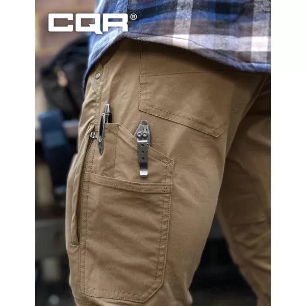 CQR Mens Vent Stretch Pants Quick Dry Lightweight Casual Cargo Pants Water Resistant StraightFit Utility Work PantsSedona Cougar