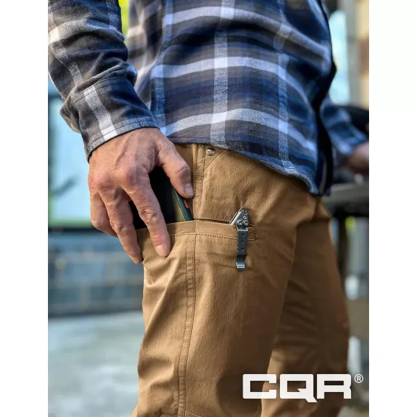 CQR Mens Vent Stretch Pants Quick Dry Lightweight Casual Cargo Pants Water Resistant StraightFit Utility Work PantsSedona Coyote