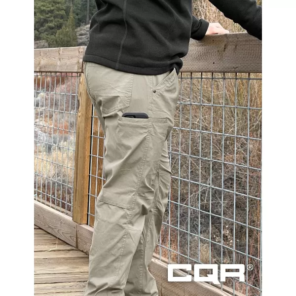 CQR Mens Vent Stretch Pants Quick Dry Lightweight Casual Cargo Pants Water Resistant StraightFit Utility Work PantsSedona Desert Sand