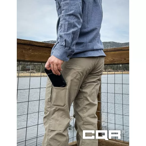 CQR Mens Vent Stretch Pants Quick Dry Lightweight Casual Cargo Pants Water Resistant StraightFit Utility Work PantsSedona Tan