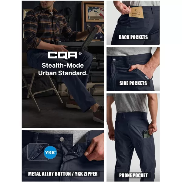 CQR Mens Vent Stretch Pants Quick Dry Lightweight Casual Cargo Pants Water Resistant StraightFit Utility Work PantsSedona Urban Pants Operator Navy