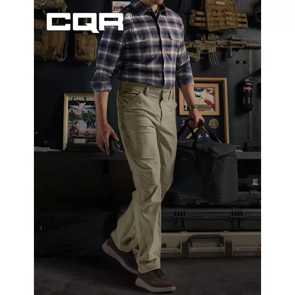 CQR Mens Vent Stretch Pants Quick Dry Lightweight Casual Cargo Pants Water Resistant StraightFit Utility Work PantsSedona Urban Pants Tan