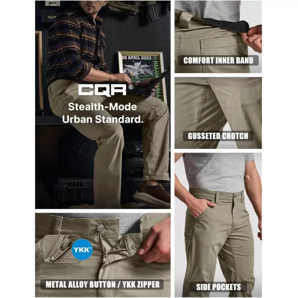 CQR Mens Vent Stretch Pants Quick Dry Lightweight Casual Cargo Pants Water Resistant StraightFit Utility Work PantsSedona Urban Pants Tan