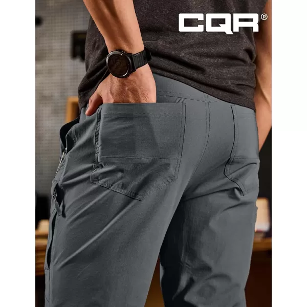 CQR Mens Vent Stretch Pants Quick Dry Lightweight Casual Cargo Pants Water Resistant StraightFit Utility Work PantsShenandoah Carbon Grey