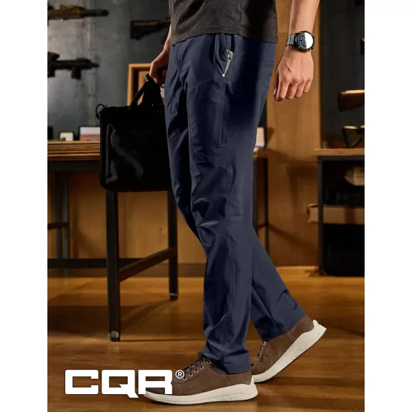 CQR Mens Vent Stretch Pants Quick Dry Lightweight Casual Cargo Pants Water Resistant StraightFit Utility Work PantsShenandoah Navy