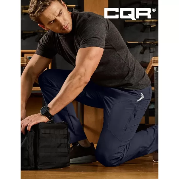 CQR Mens Vent Stretch Pants Quick Dry Lightweight Casual Cargo Pants Water Resistant StraightFit Utility Work PantsShenandoah Navy