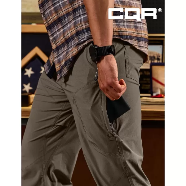 CQR Mens Vent Stretch Pants Quick Dry Lightweight Casual Cargo Pants Water Resistant StraightFit Utility Work PantsShenandoah Sand Khaki