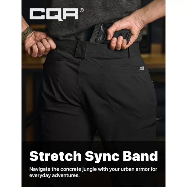 CQR Mens Vent Stretch Pants Quick Dry Lightweight Casual Cargo Pants Water Resistant StraightFit Utility Work PantsSpectre Pants Black