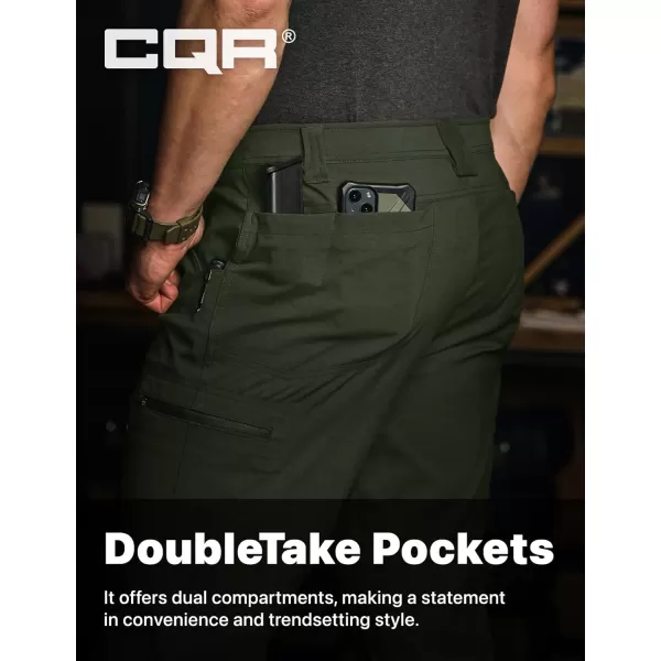 CQR Mens Vent Stretch Pants Quick Dry Lightweight Casual Cargo Pants Water Resistant StraightFit Utility Work PantsSpectre Pants Dark Spruce