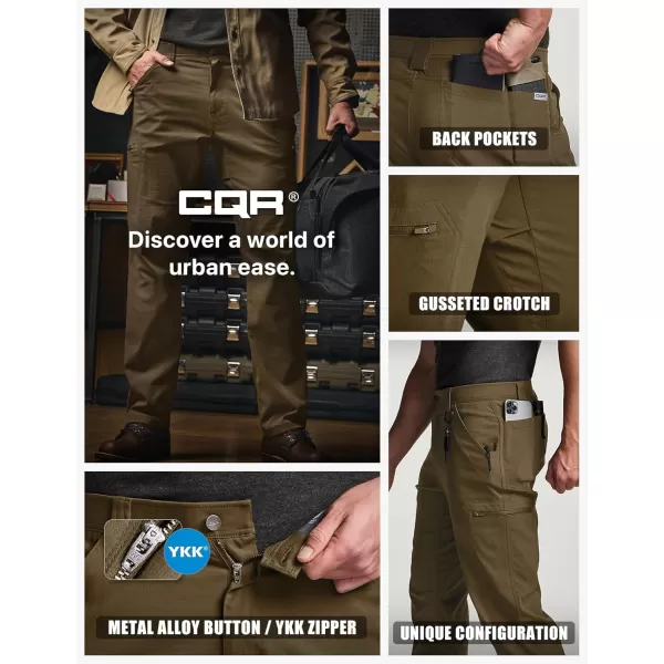 CQR Mens Vent Stretch Pants Quick Dry Lightweight Casual Cargo Pants Water Resistant StraightFit Utility Work PantsSpectre Pants Walnut