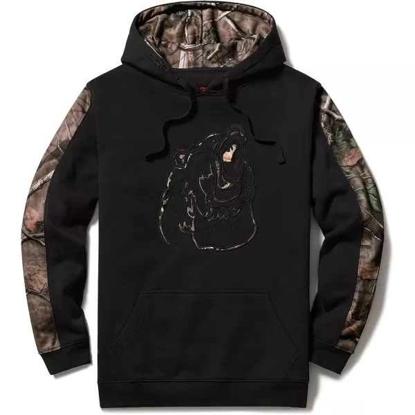 CQR Mens Winter Fleece Pullover Hoodies Thermal Long Sleeve Hooded Sweatshirt CottonBlend OutdoorTactical ShirtsFleece Camo Hoodie Black