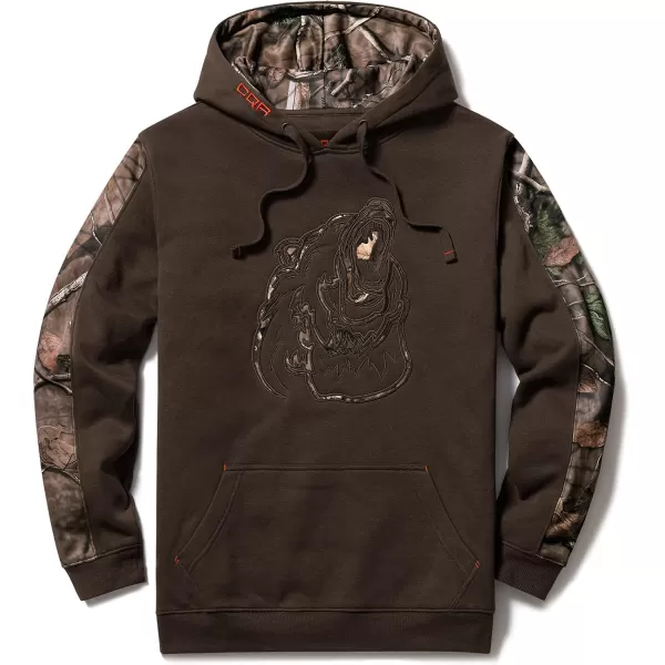 CQR Mens Winter Fleece Pullover Hoodies Thermal Long Sleeve Hooded Sweatshirt CottonBlend OutdoorTactical ShirtsFleece Camo Hoodie Brown