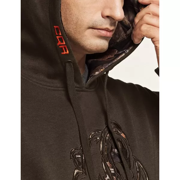 CQR Mens Winter Fleece Pullover Hoodies Thermal Long Sleeve Hooded Sweatshirt CottonBlend OutdoorTactical ShirtsFleece Camo Hoodie Brown