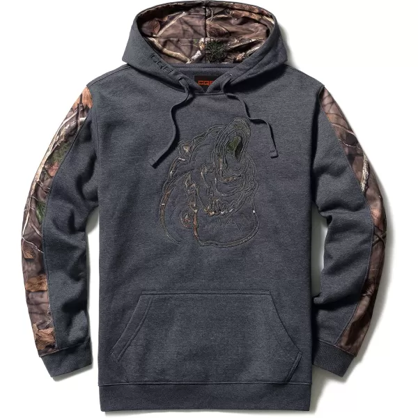 CQR Mens Winter Fleece Pullover Hoodies Thermal Long Sleeve Hooded Sweatshirt CottonBlend OutdoorTactical ShirtsFleece Camo Hoodie Charcoal Heather