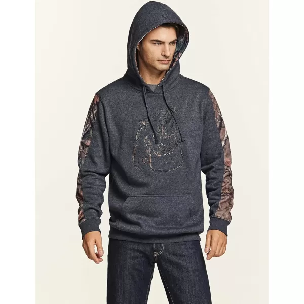 CQR Mens Winter Fleece Pullover Hoodies Thermal Long Sleeve Hooded Sweatshirt CottonBlend OutdoorTactical ShirtsFleece Camo Hoodie Charcoal Heather