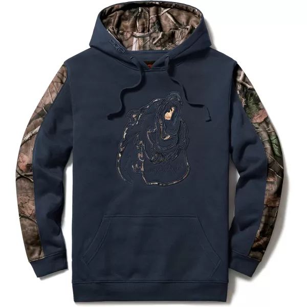 CQR Mens Winter Fleece Pullover Hoodies Thermal Long Sleeve Hooded Sweatshirt CottonBlend OutdoorTactical ShirtsFleece Camo Hoodie Navy