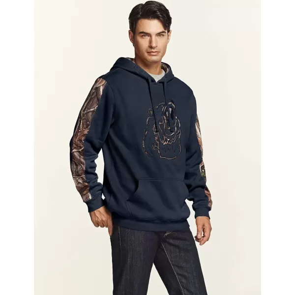 CQR Mens Winter Fleece Pullover Hoodies Thermal Long Sleeve Hooded Sweatshirt CottonBlend OutdoorTactical ShirtsFleece Camo Hoodie Navy