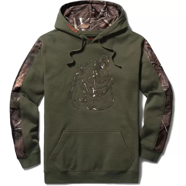 CQR Mens Winter Fleece Pullover Hoodies Thermal Long Sleeve Hooded Sweatshirt CottonBlend OutdoorTactical ShirtsFleece Camo Hoodie Olive