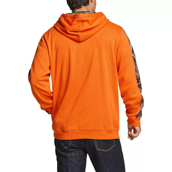 CQR Mens Winter Fleece Pullover Hoodies Thermal Long Sleeve Hooded Sweatshirt CottonBlend OutdoorTactical ShirtsFleece Camo Hoodie Orange