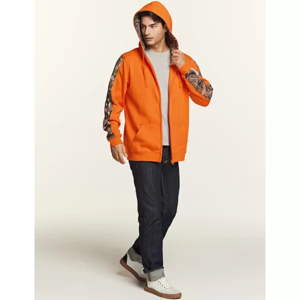 CQR Mens Winter Fleece Pullover Hoodies Thermal Long Sleeve Hooded Sweatshirt CottonBlend OutdoorTactical ShirtsFleece Fullzip Hoodie Orange