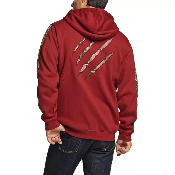 CQR Mens Winter Fleece Pullover Hoodies Thermal Long Sleeve Hooded Sweatshirt CottonBlend OutdoorTactical ShirtsFleece Fullzip Hoodie Red