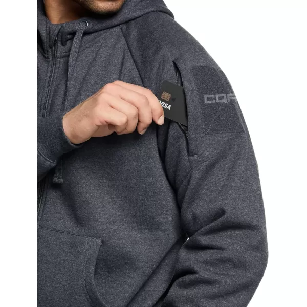 CQR Mens Winter Fleece Pullover Hoodies Thermal Long Sleeve Hooded Sweatshirt CottonBlend OutdoorTactical ShirtsFleece Tactical Fullzip Charcoal